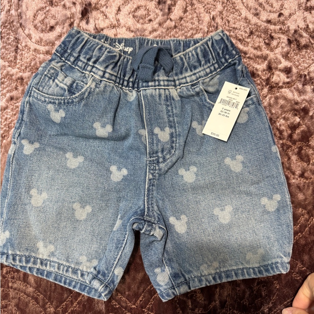 Disney Blue Heart Pattern Shorts